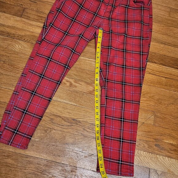 Woman's Arizona Jeans Co punk grungecore plaid mid rise skinny jeans size 13 - Picture 10 of 11